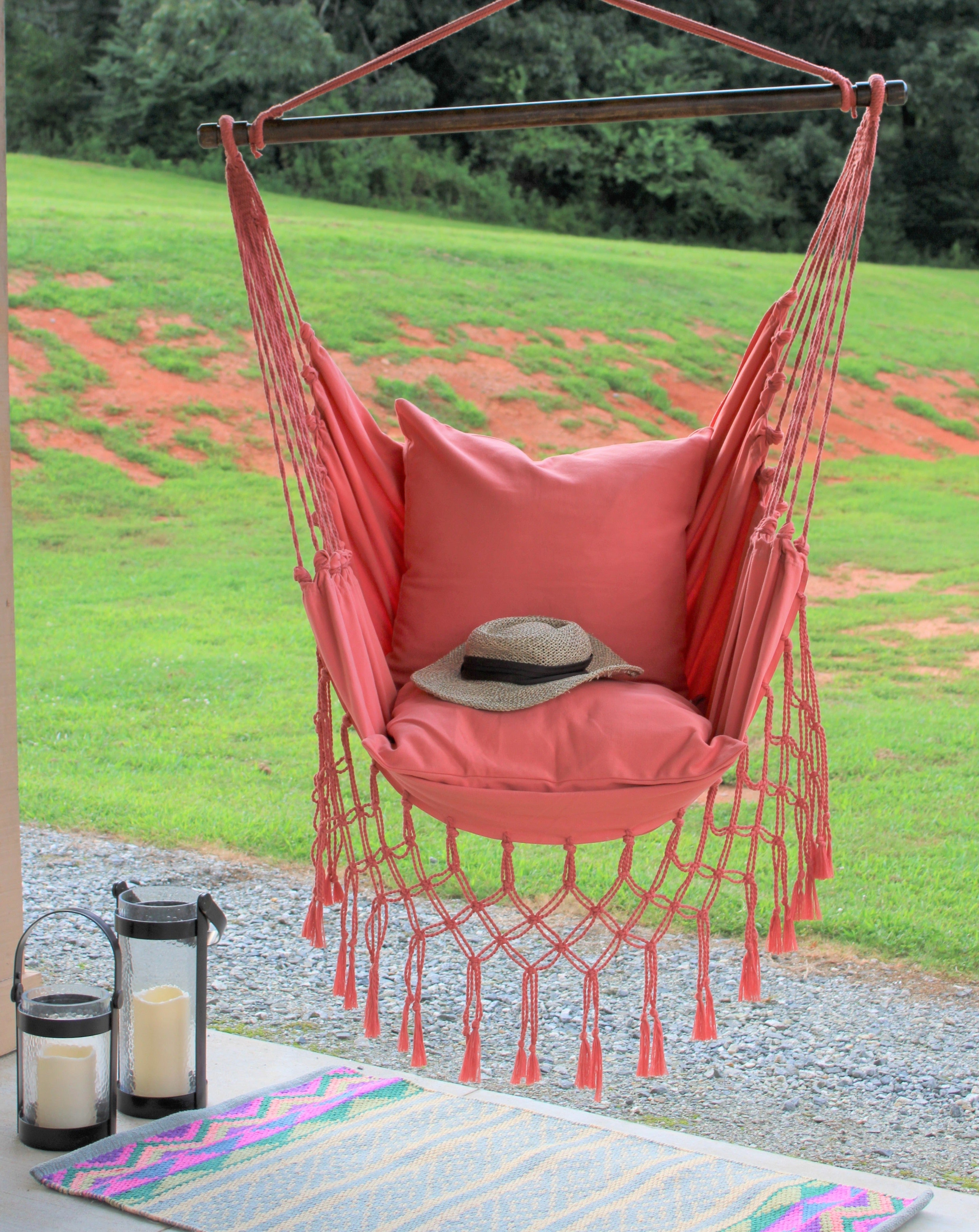 Coral Pink Cotton Throw Pillow | CORAL PINK