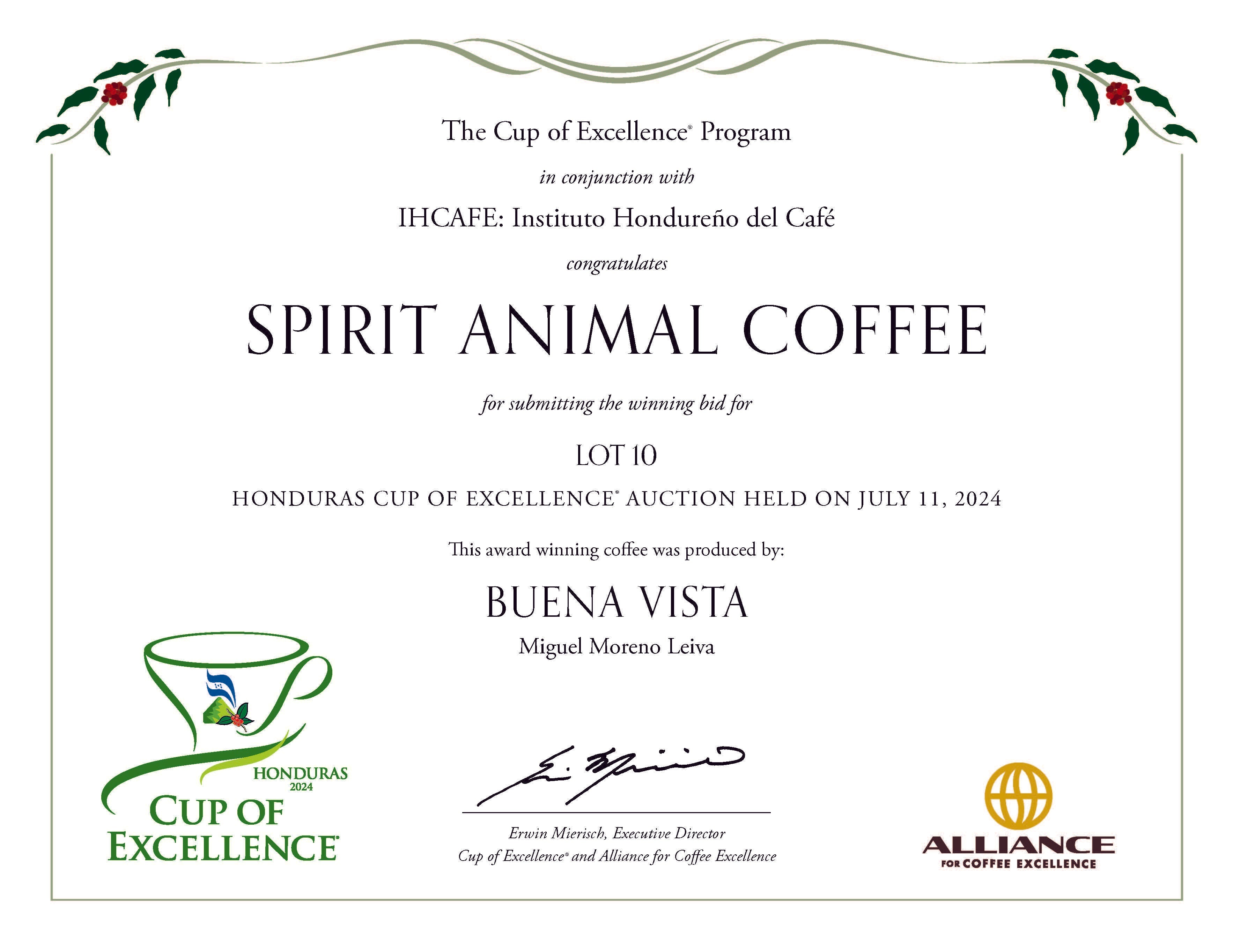 Cup Of Excellence Coffee For Sale: Honduras Geisha - Ranked #10 Best