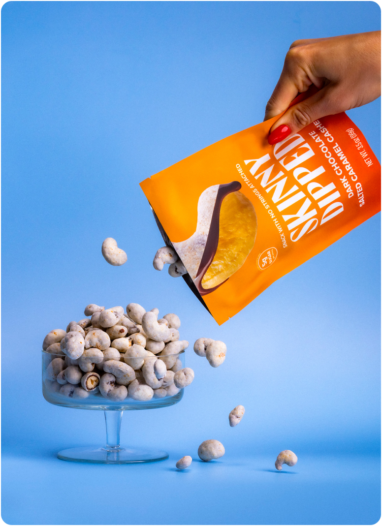 Dark Chocolate Salted Caramel Cashews Pouch, 3.5oz