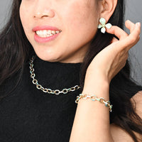 Hope in Bloom Flower Earrings in Mint