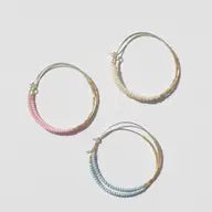 Dreamscape Beaded Round Hoops - Ethical Trade Co