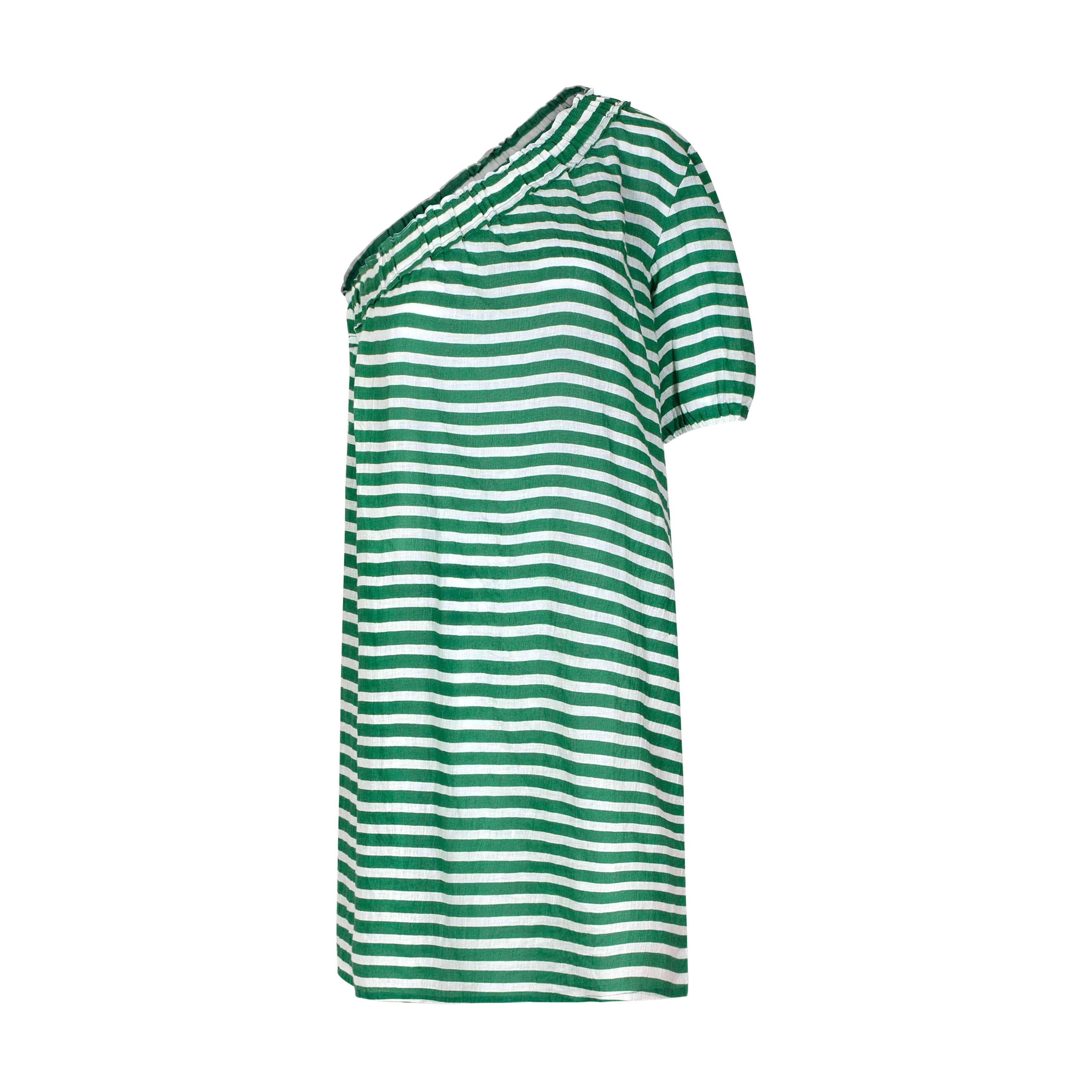 Green and White Stripe Addison Dress