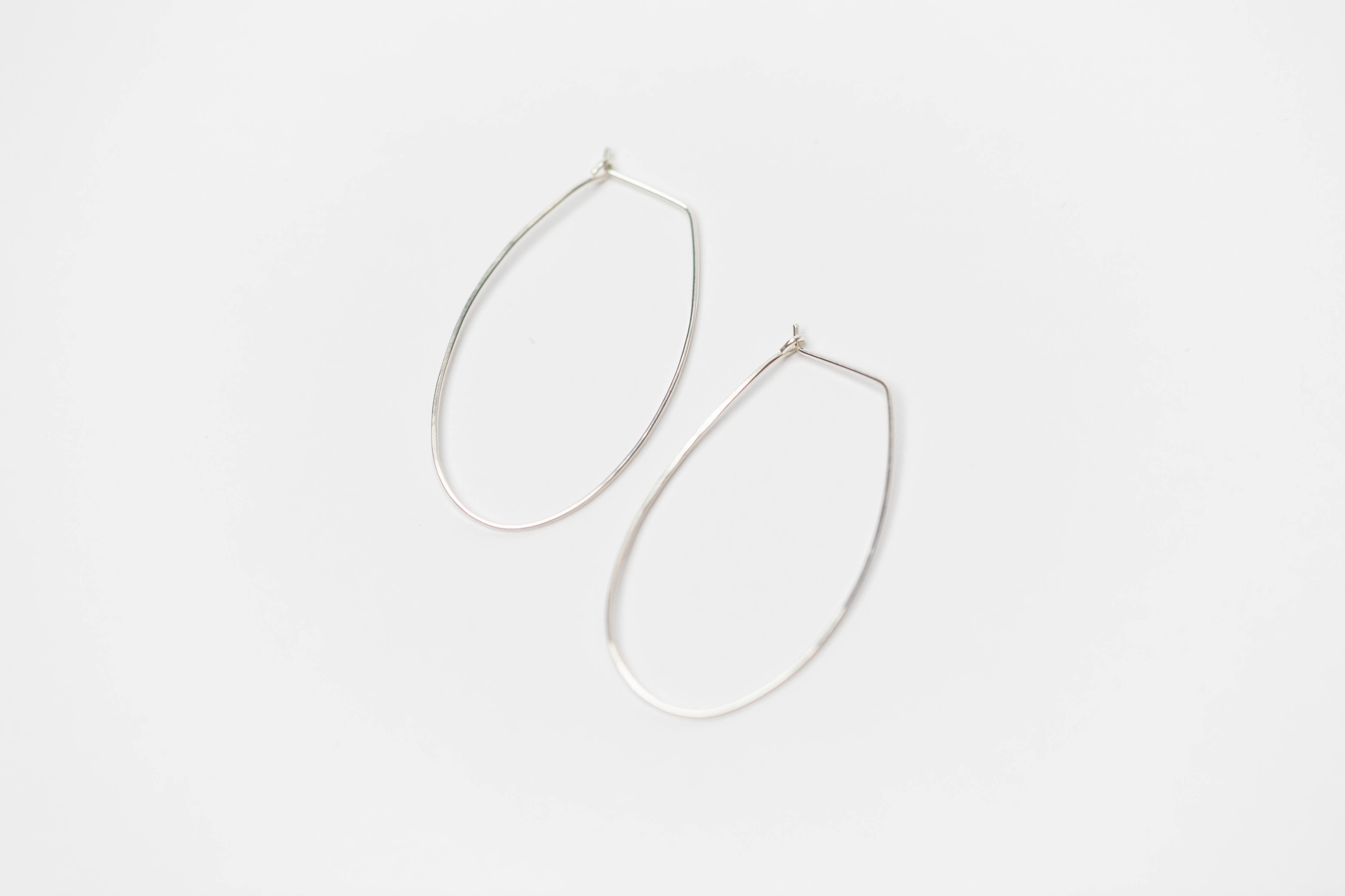Azmera Hammered Loop Earrings in Sterling Silver