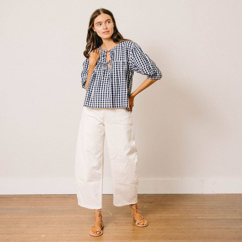 Navy Gingham Mira Top