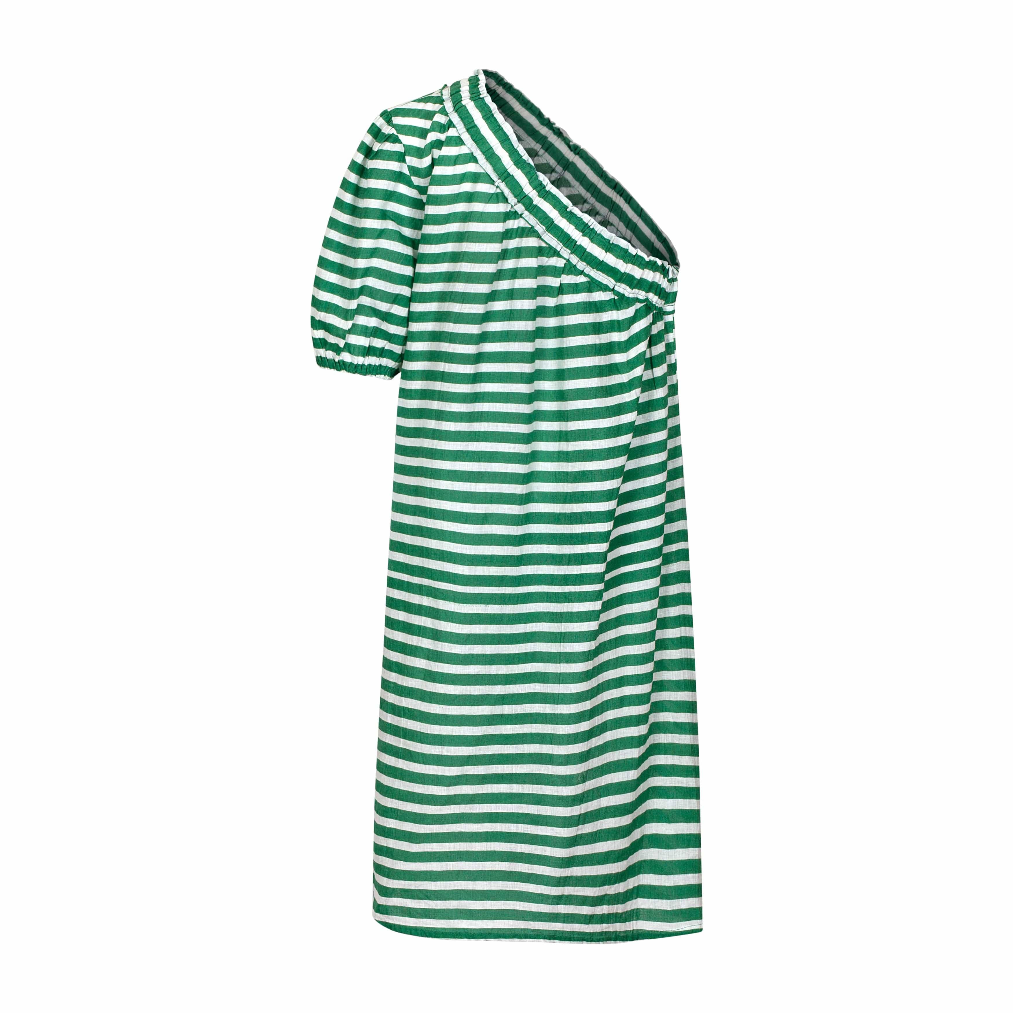 Green and White Stripe Addison Dress