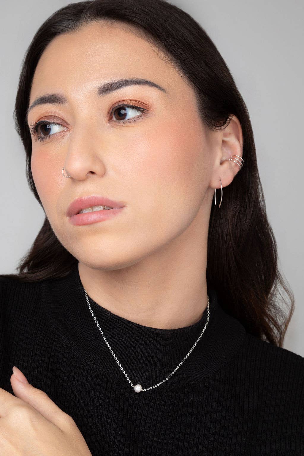 Leeda Pearl Necklace in Sterling Silver