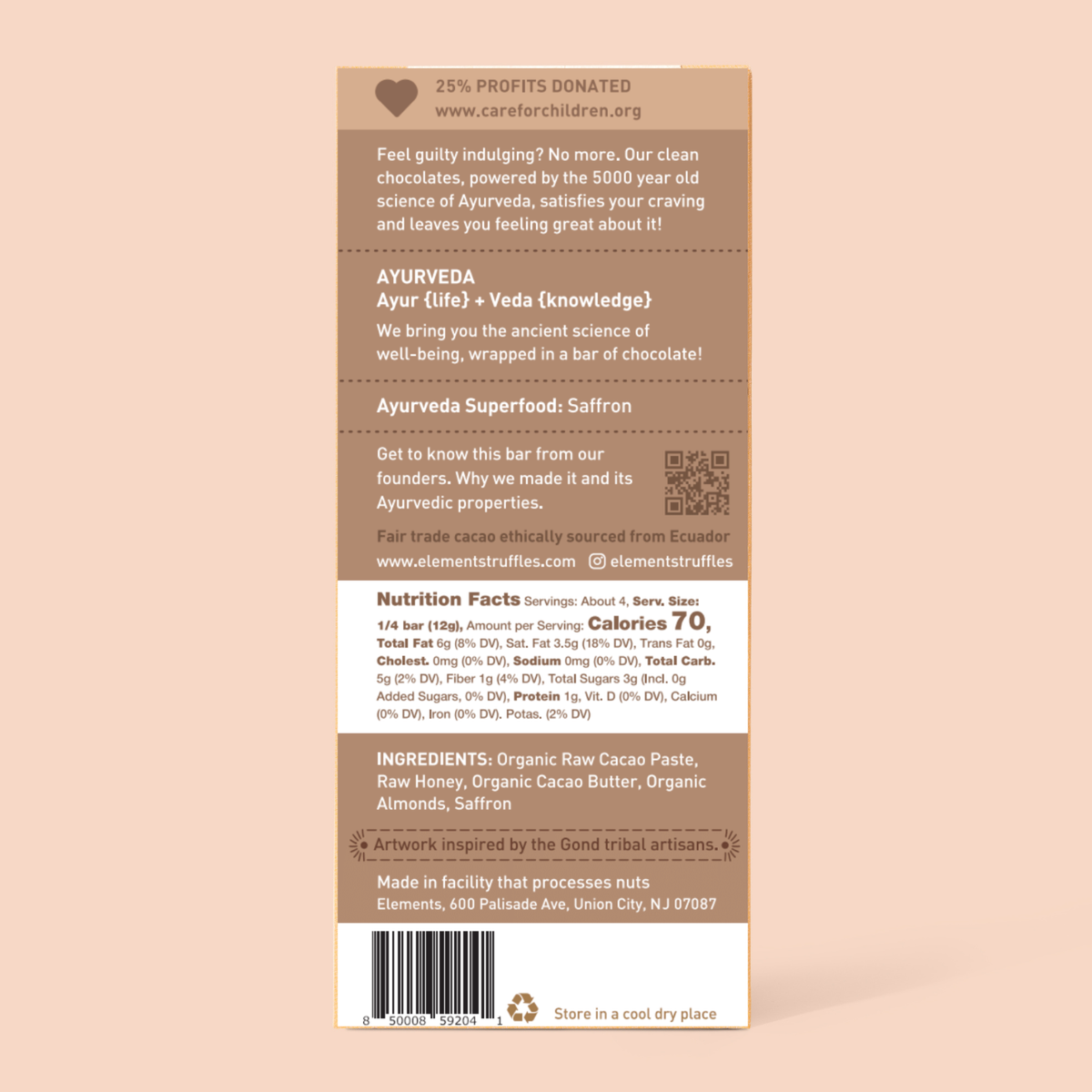 Almond Crunch Dark Chocolate Bar | Vegan Organic