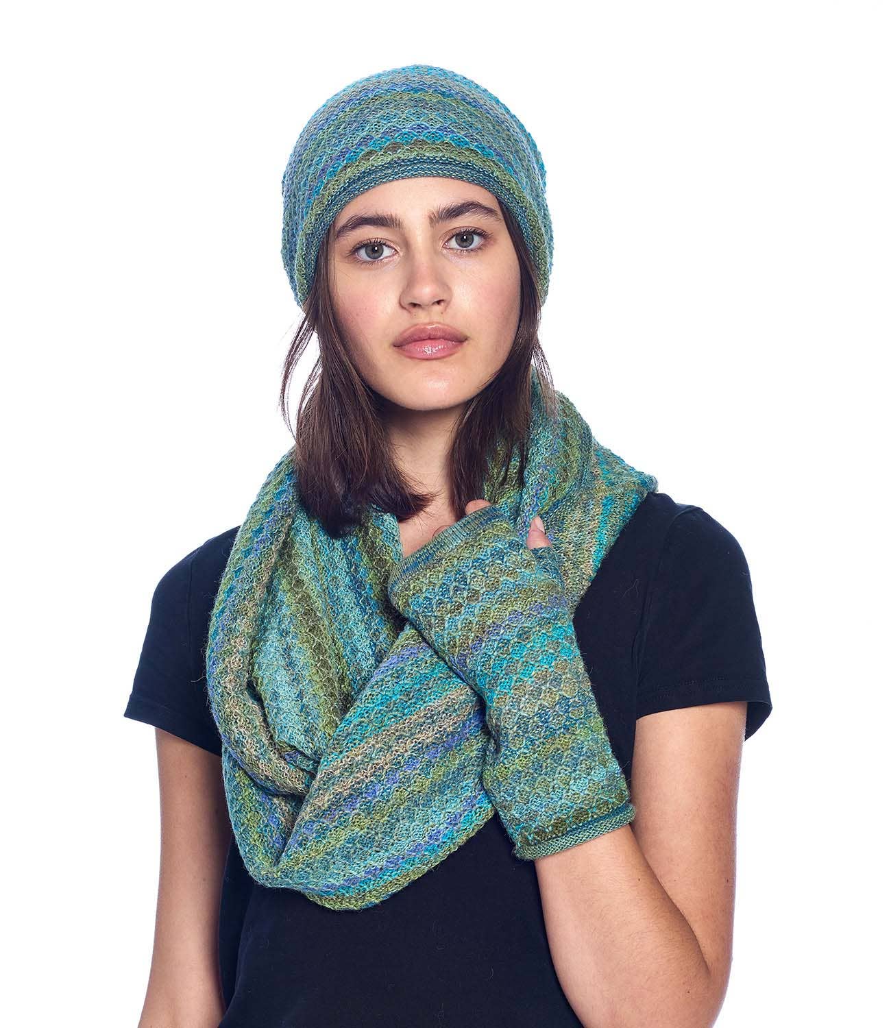 Alpaca Beanie - Printed - Seaweed
