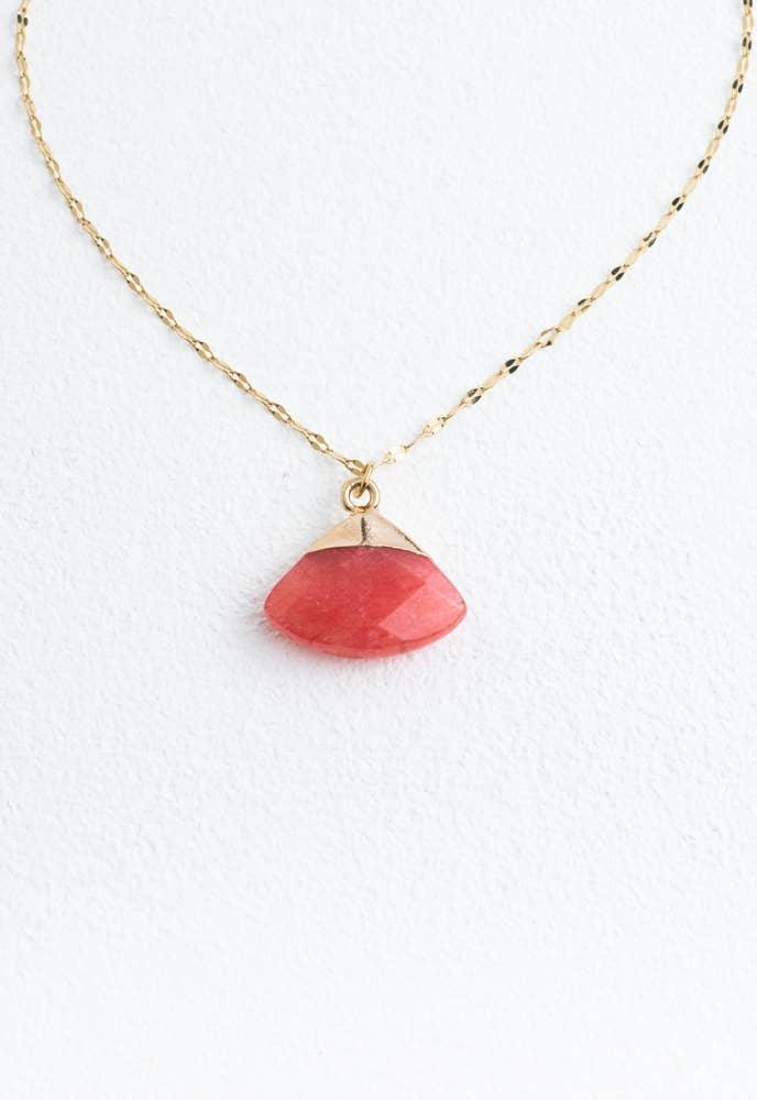 Fan Drop Necklace in Crimson - Ethical Trade Co