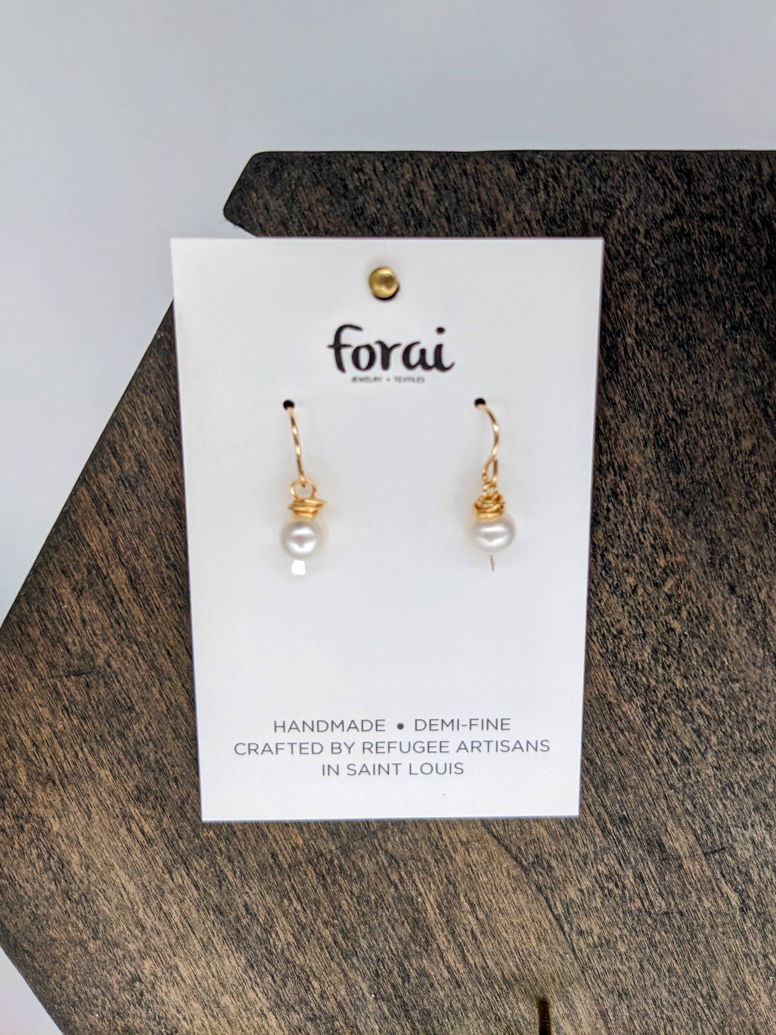 Leeda Pearl Earrings in 14k Gold Filled