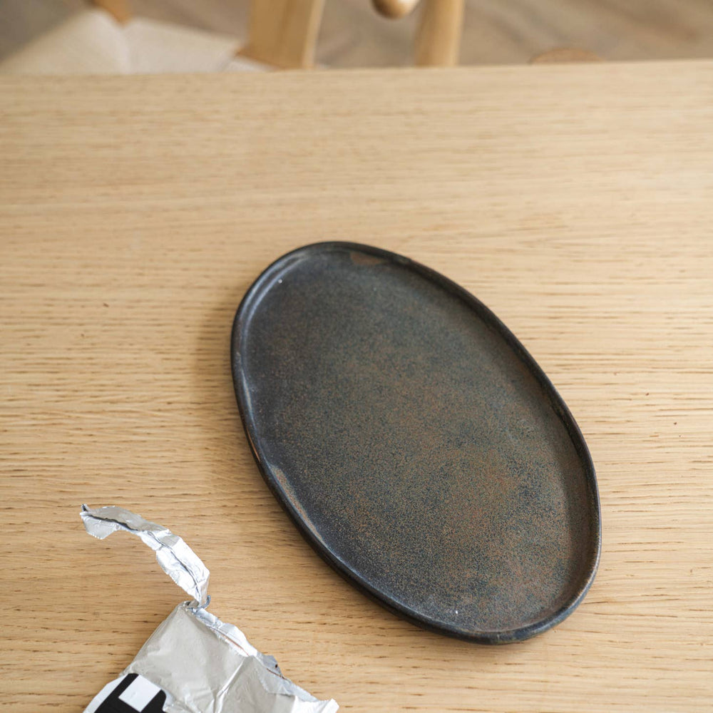 Handmade Ukrainian Stoneware Oval Serving Platter
