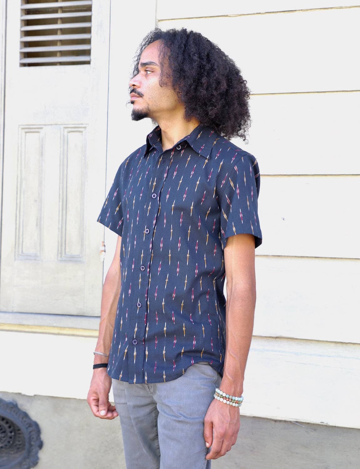 Badru Men's Button Down Shirt - Cotton Navy