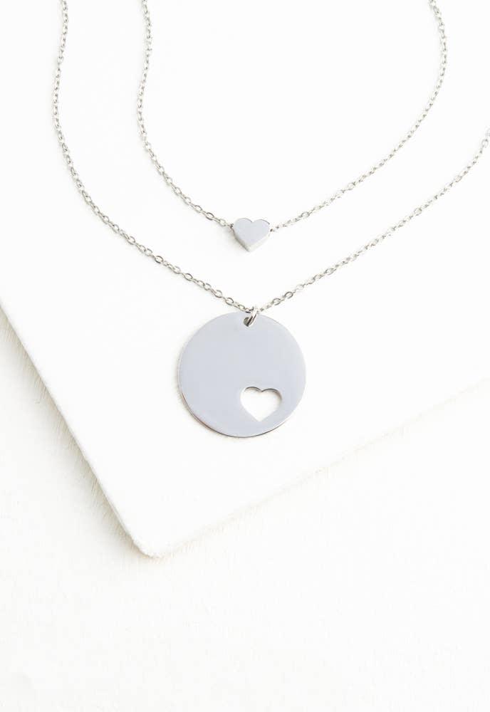Forever In My Heart Necklace Set in Silver - Ethical Trade Co