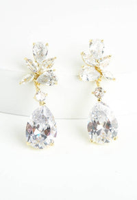 Glittering Garland Gold and Zircon Drop Earrings - Ethical Trade Co