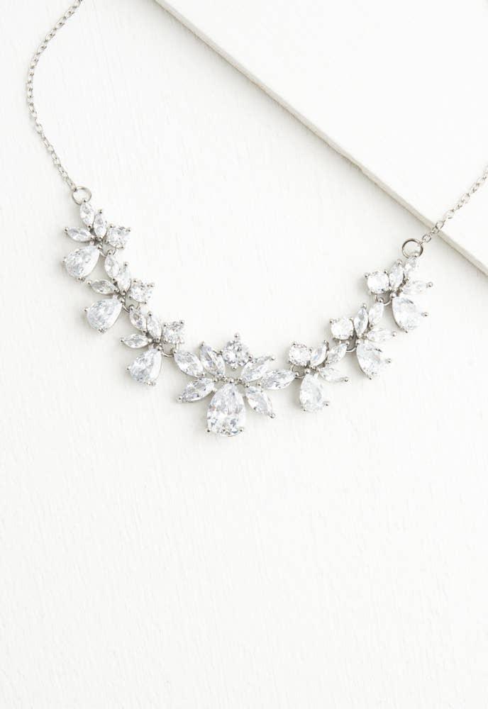 Glittering Garland Platinum and Zircon Necklace - Ethical Trade Co