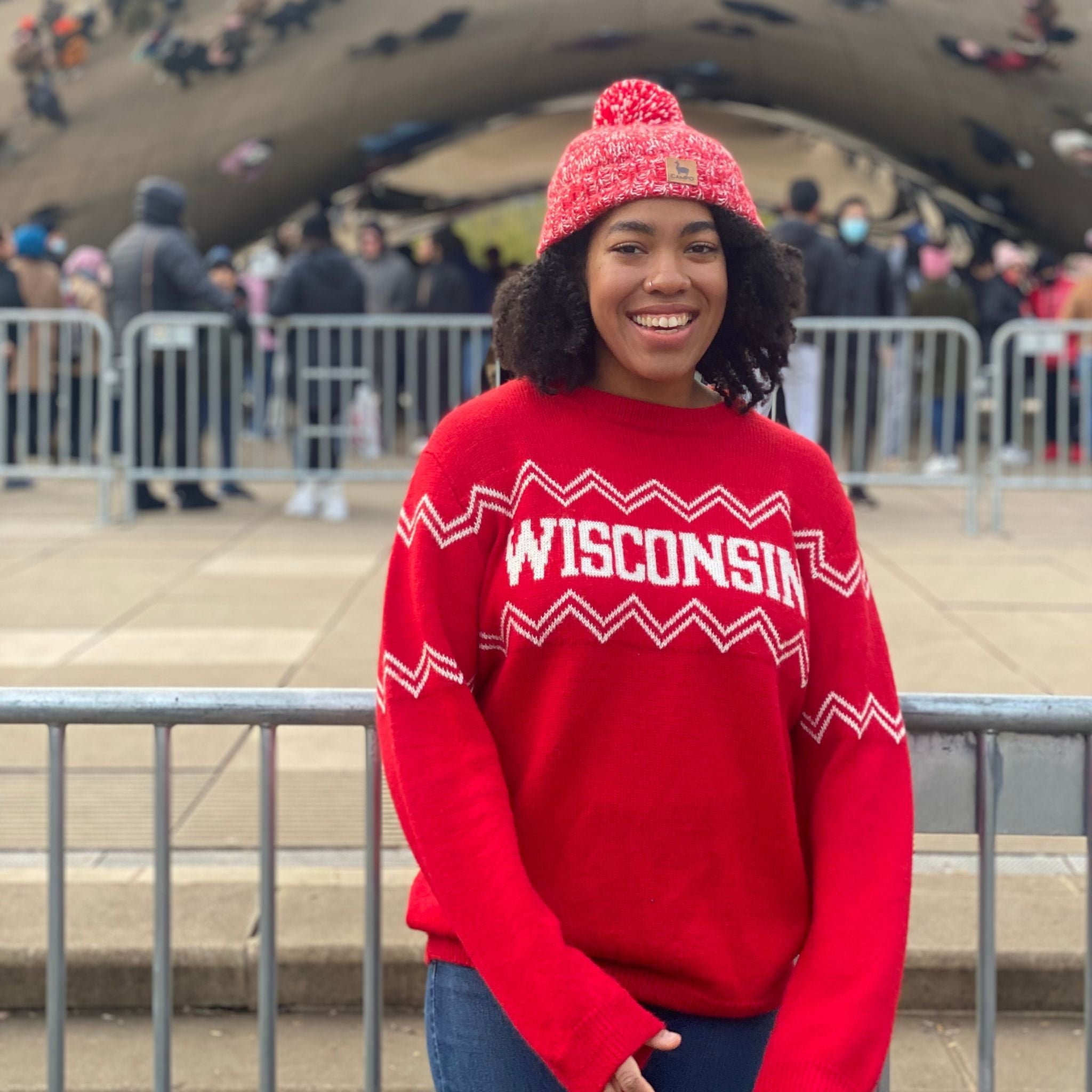 Wisconsin Crew Neck Alpaca Sweater - Light Gray