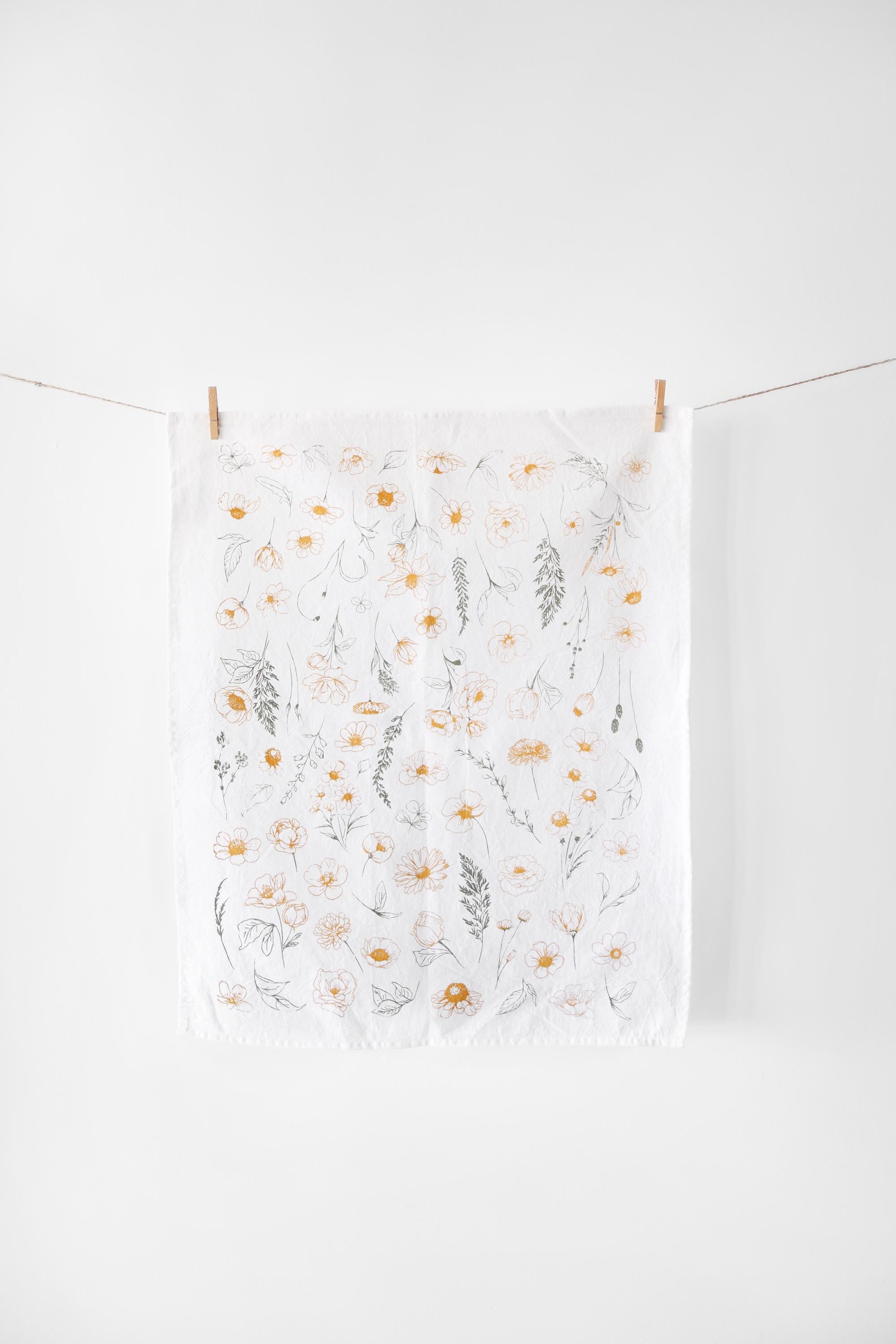 Flower Garden Tea Towel