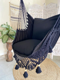Black Crochet Hammock Chair | LUCIA BLACK