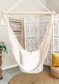Woven Macrame Hanging Chair with Tassels | DIANA