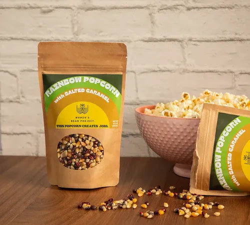 Rainbow Popcorn with Salted Caramel