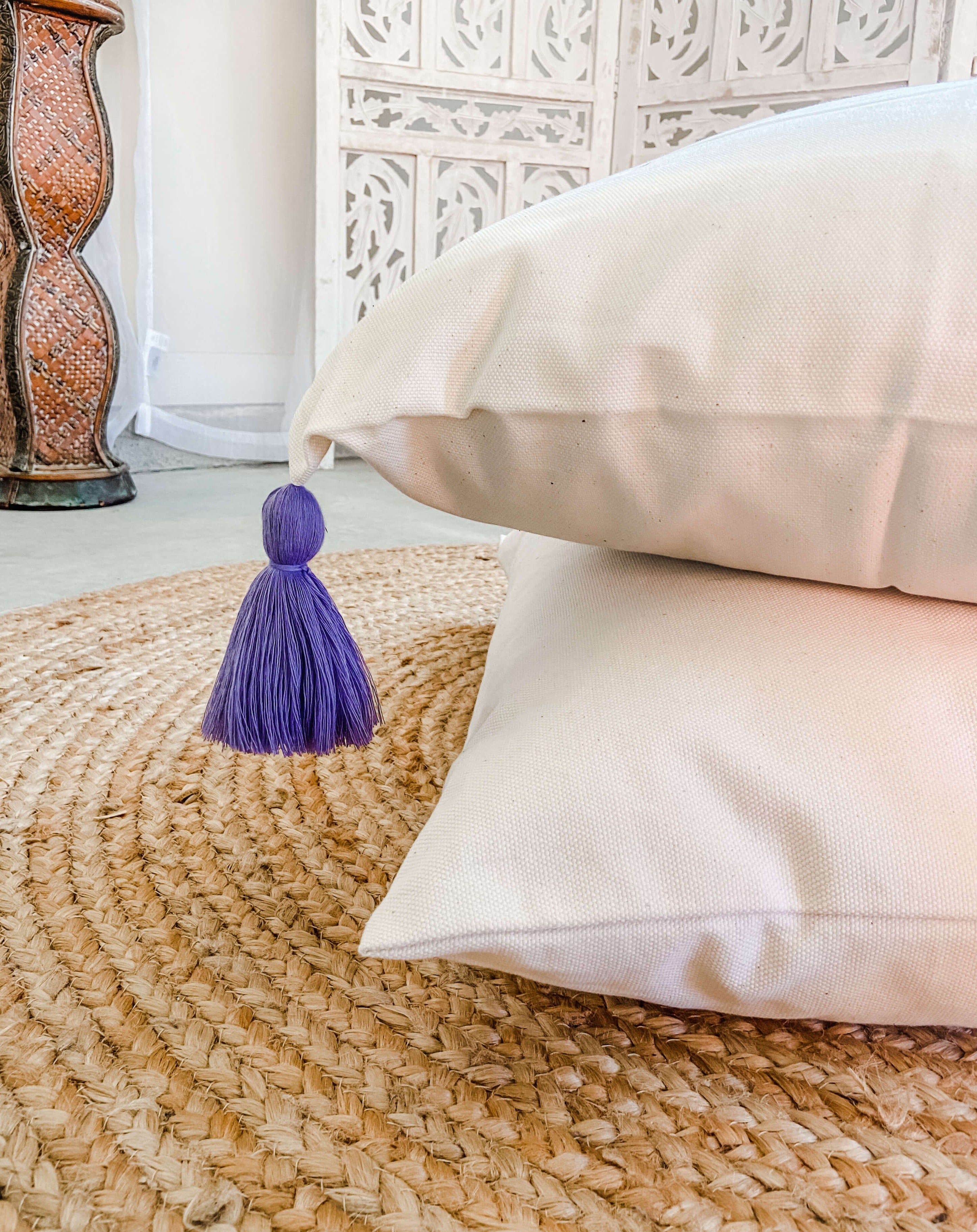 Boho Hanging Hammock Chair Swing with Tassels | LILY PURPLE