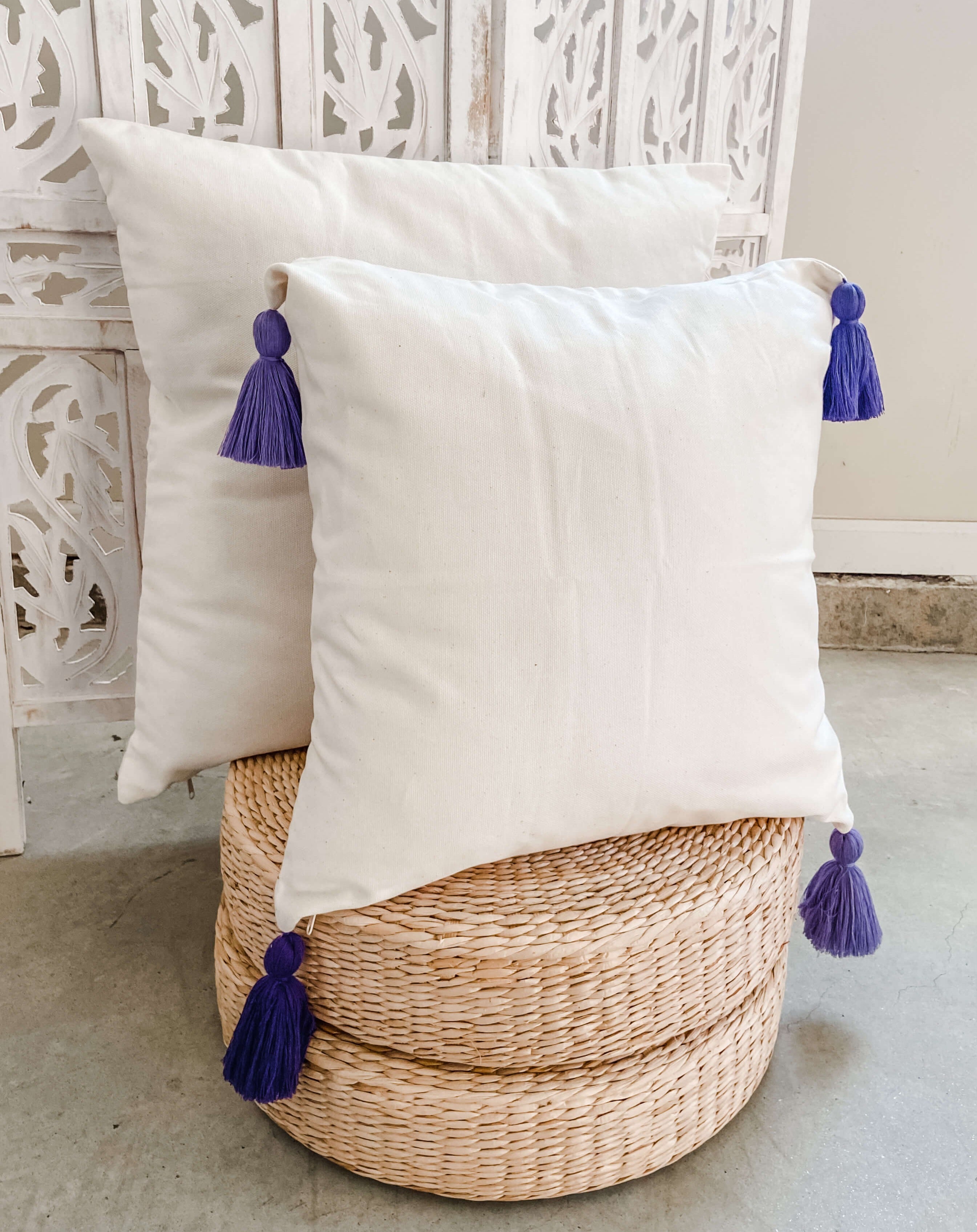 Boho Hanging Hammock Chair Swing with Tassels | LILY PURPLE