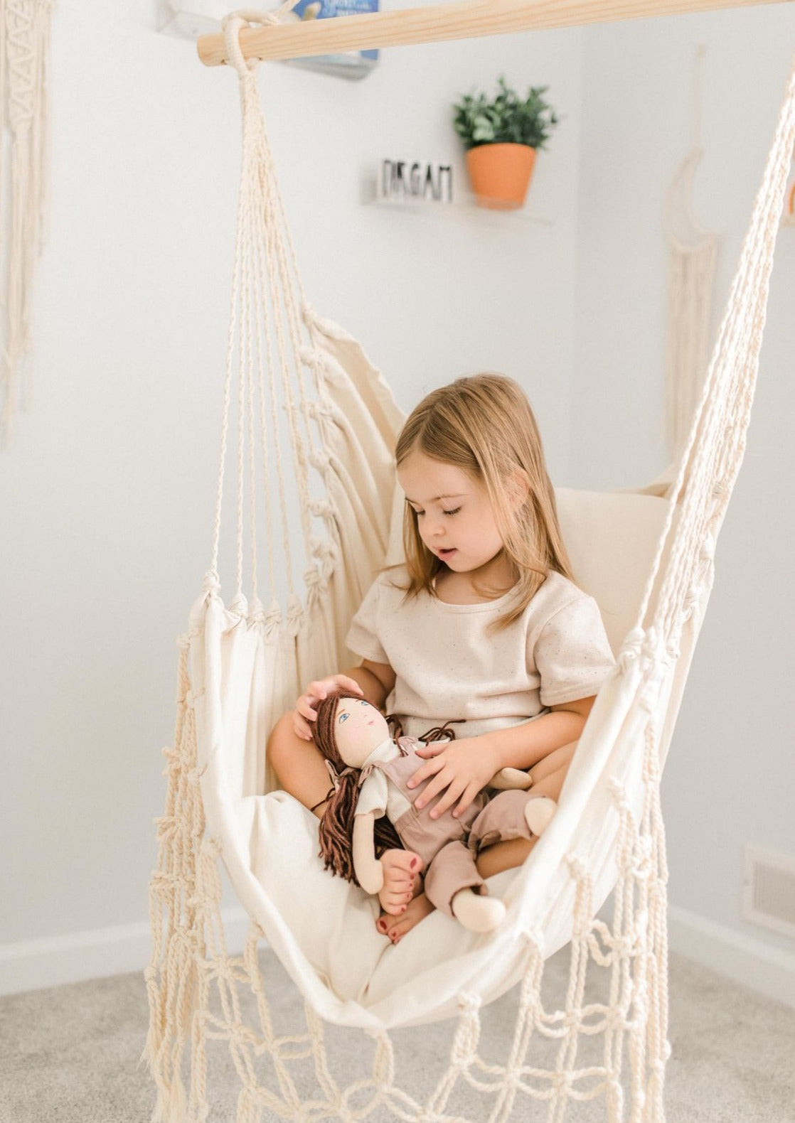 Junior White Macrame Hammock Swing Chair | SERENA Jr.