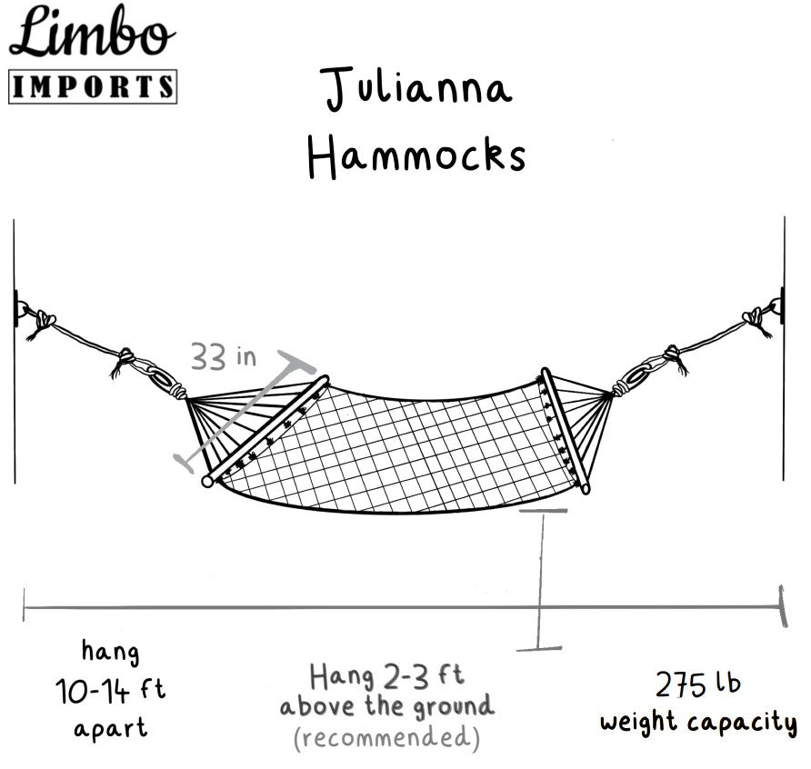 Woven Black Hammock With Wood Spreaders | JULIANNA