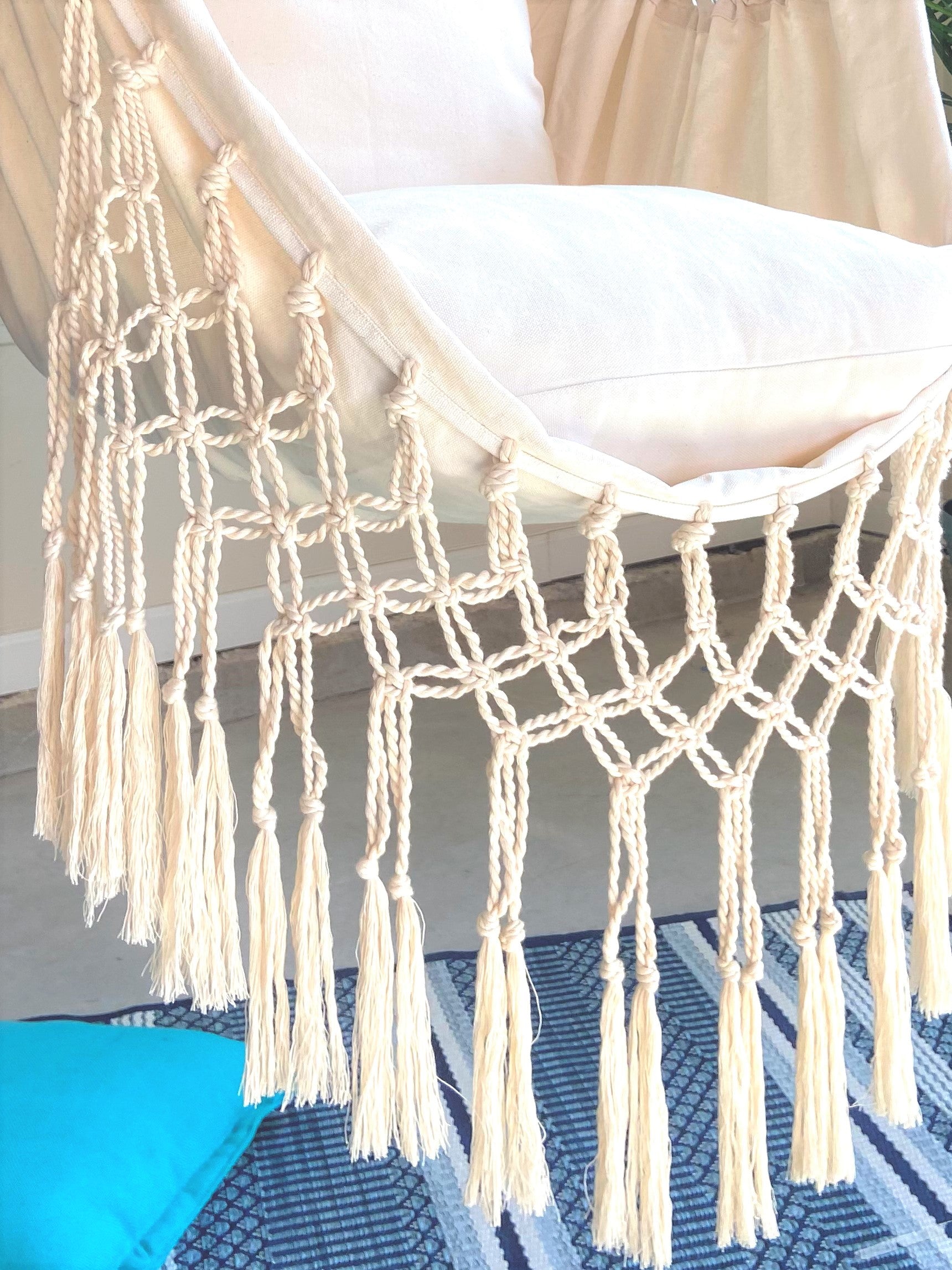 White Macrame Hammock Chair Swing | SERENA