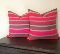 Striped Pink Red Pillow | PINKS