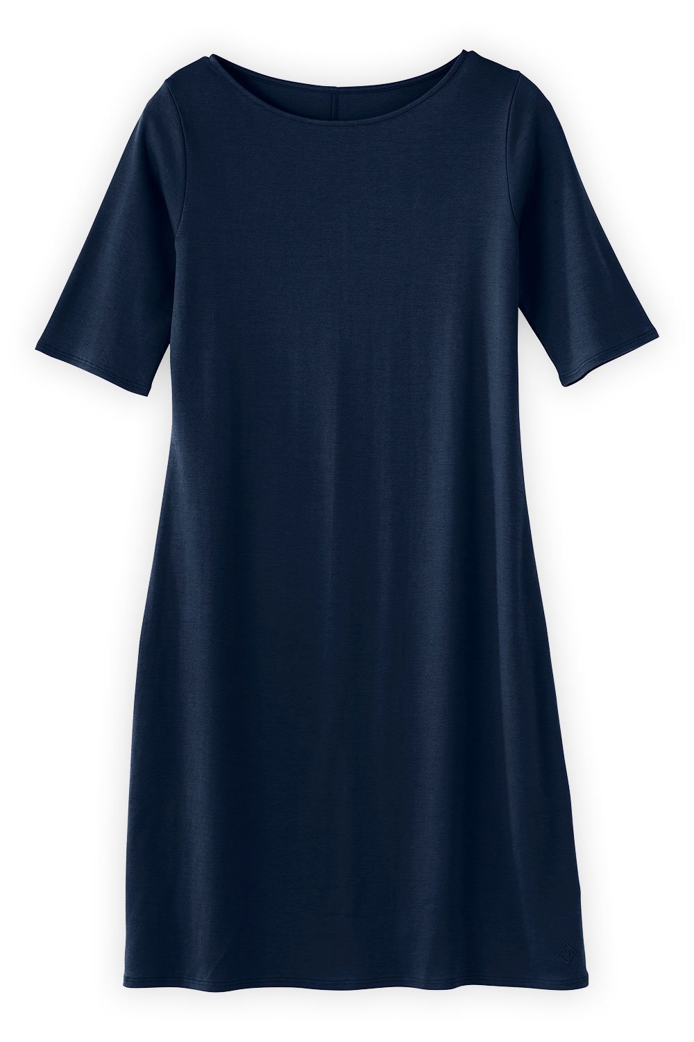 Women's 100% Organic Cotton Elbow Sleeve Boat Neck Dress