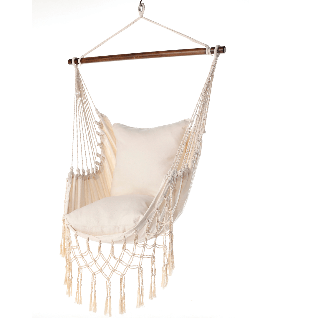 White Macrame Hammock Chair Swing | SERENA