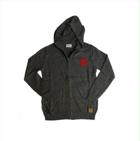 Wisconsin Alpaca Zip-Up Hoodie - Dark Gray