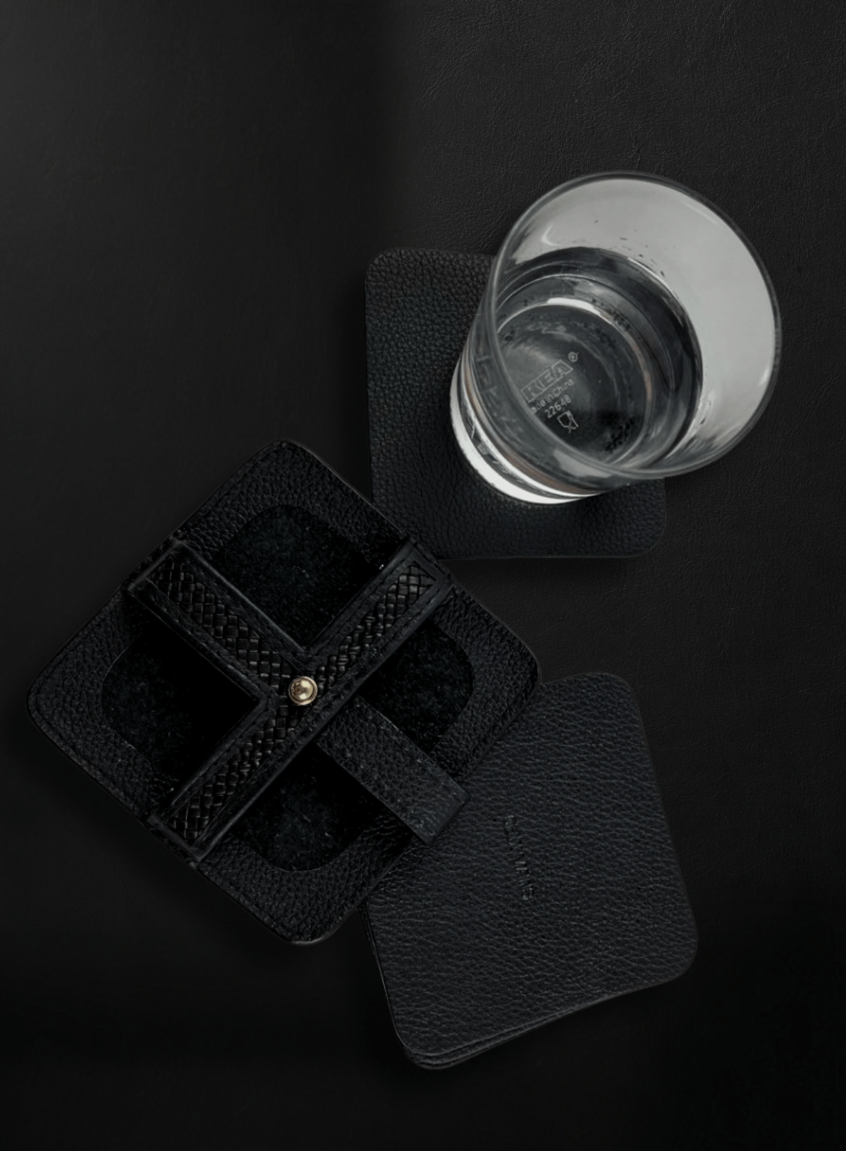 Woven Square Coasters (Set of 4 with Holder)