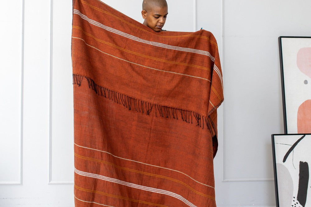 Zenach Handwoven Ethiopian Cotton Throw Blanket