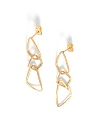 Geometric Dangle Brass Earrings