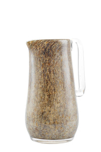 Hand Blown Glass Water Pitcher: Brown Marble