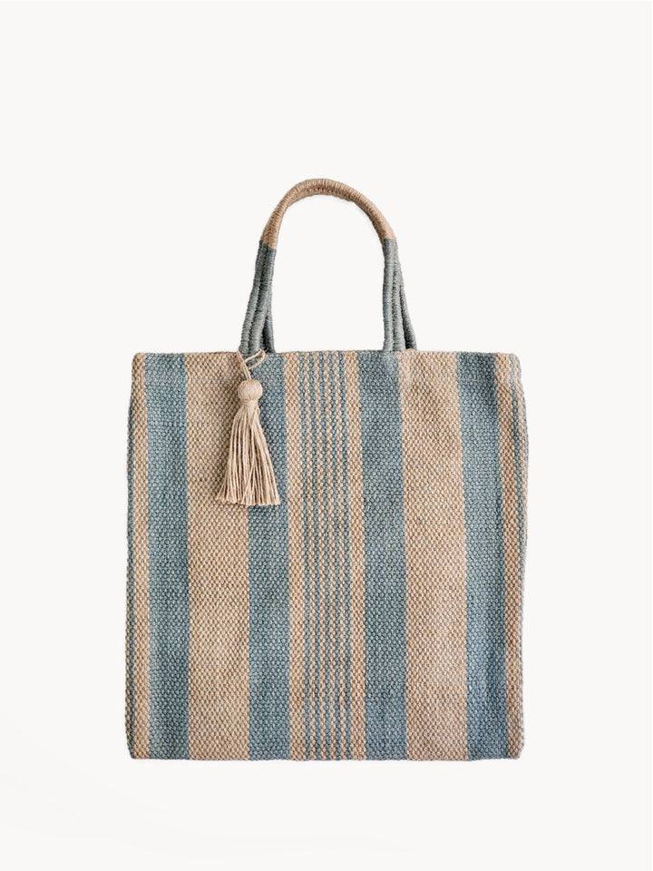 Dora Jute Tote Bag - Pale Green