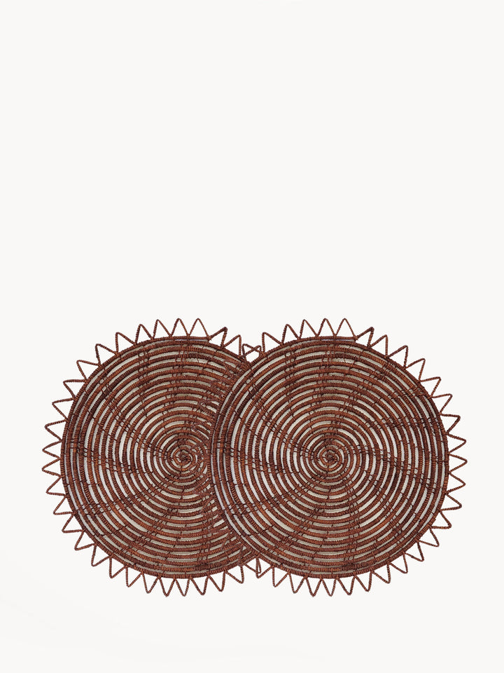 Surya Woven Palm Fiber Placemat - Brown (Set of 2)