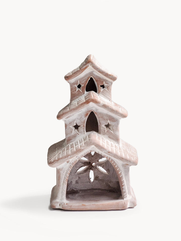 Terracotta Tea Light Candle Holder - House