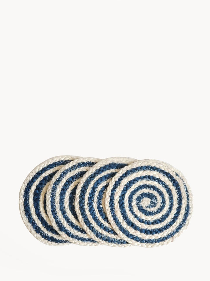 Kata Spiral Coaster Trivet - Blue (Set of 4)