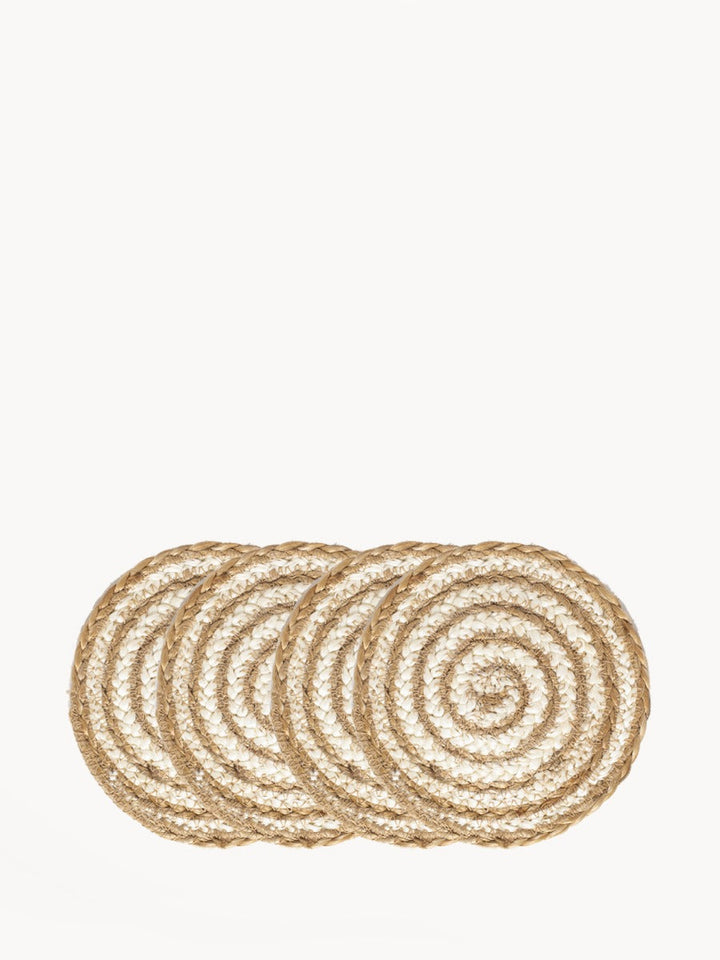 Kata Spiral Coaster Trivet - Natural (Set of 4)