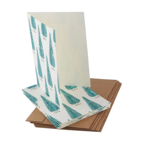 Block Print Peacock Card Set