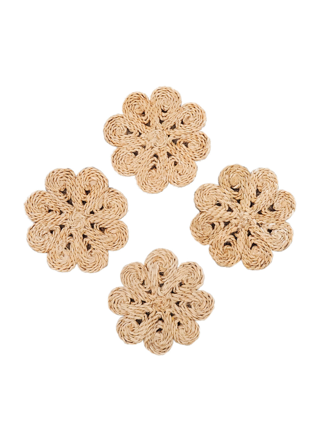 Jute Flower Drink Coaster (Set of 4)