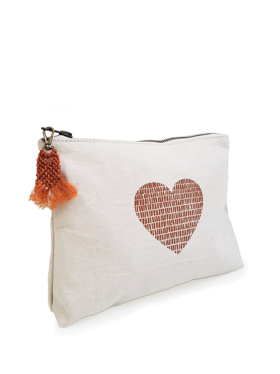 Hand Screen Printed Cotton Canvas Pouch - Love