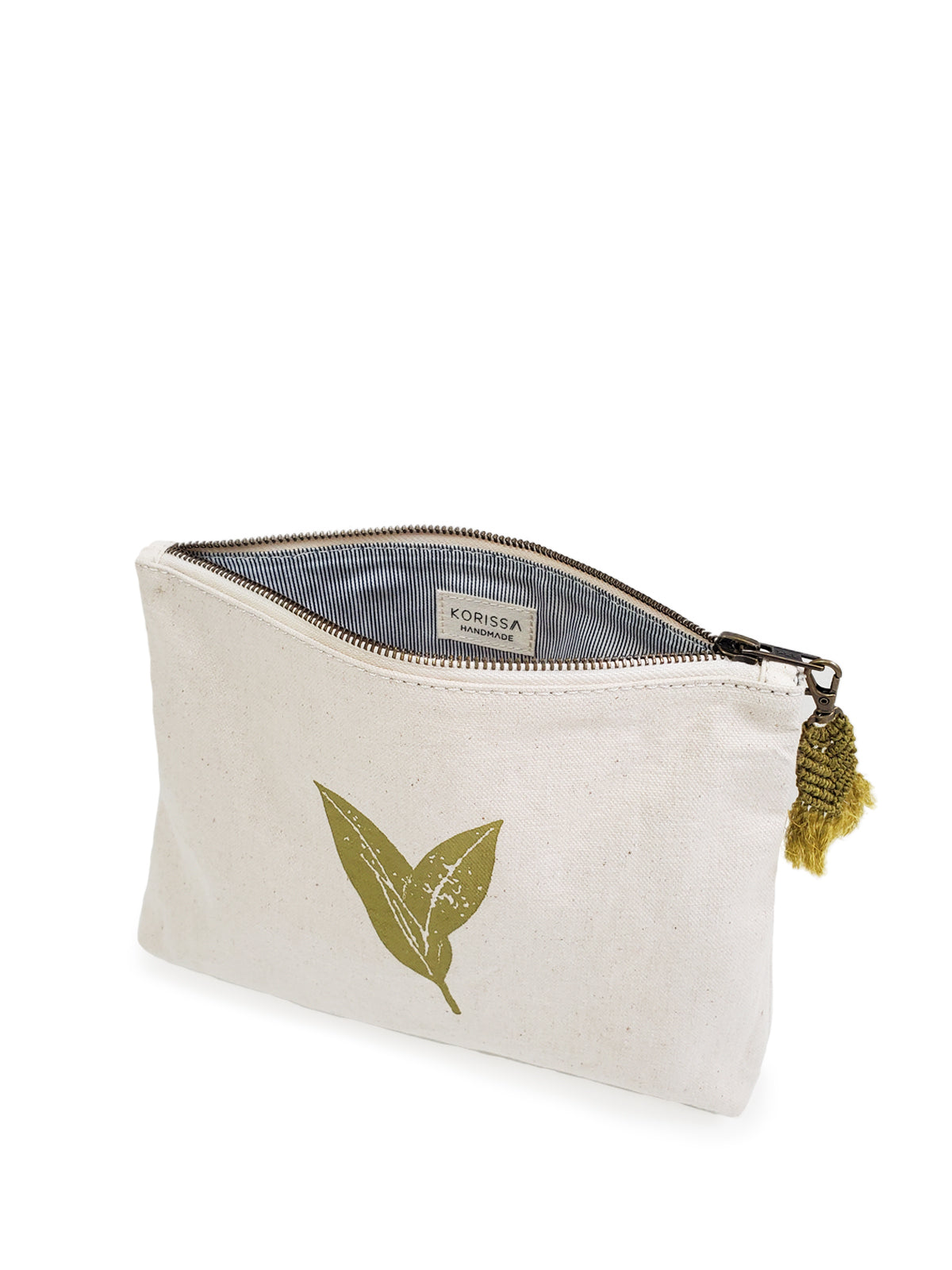Hand Screen Printed Cotton Pouch - Nature Canvas