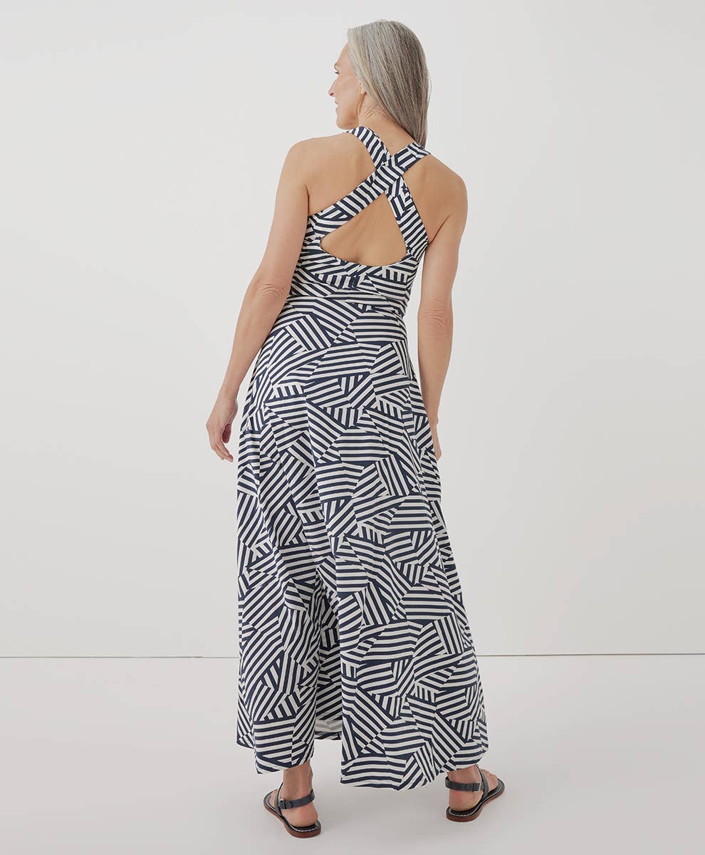 Fit & Flare Open Back Maxi Dress