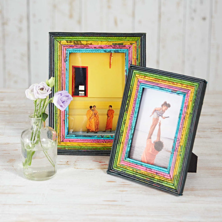 Recycled Newspaper Photo Frame - 4 x 6 Picture Frame