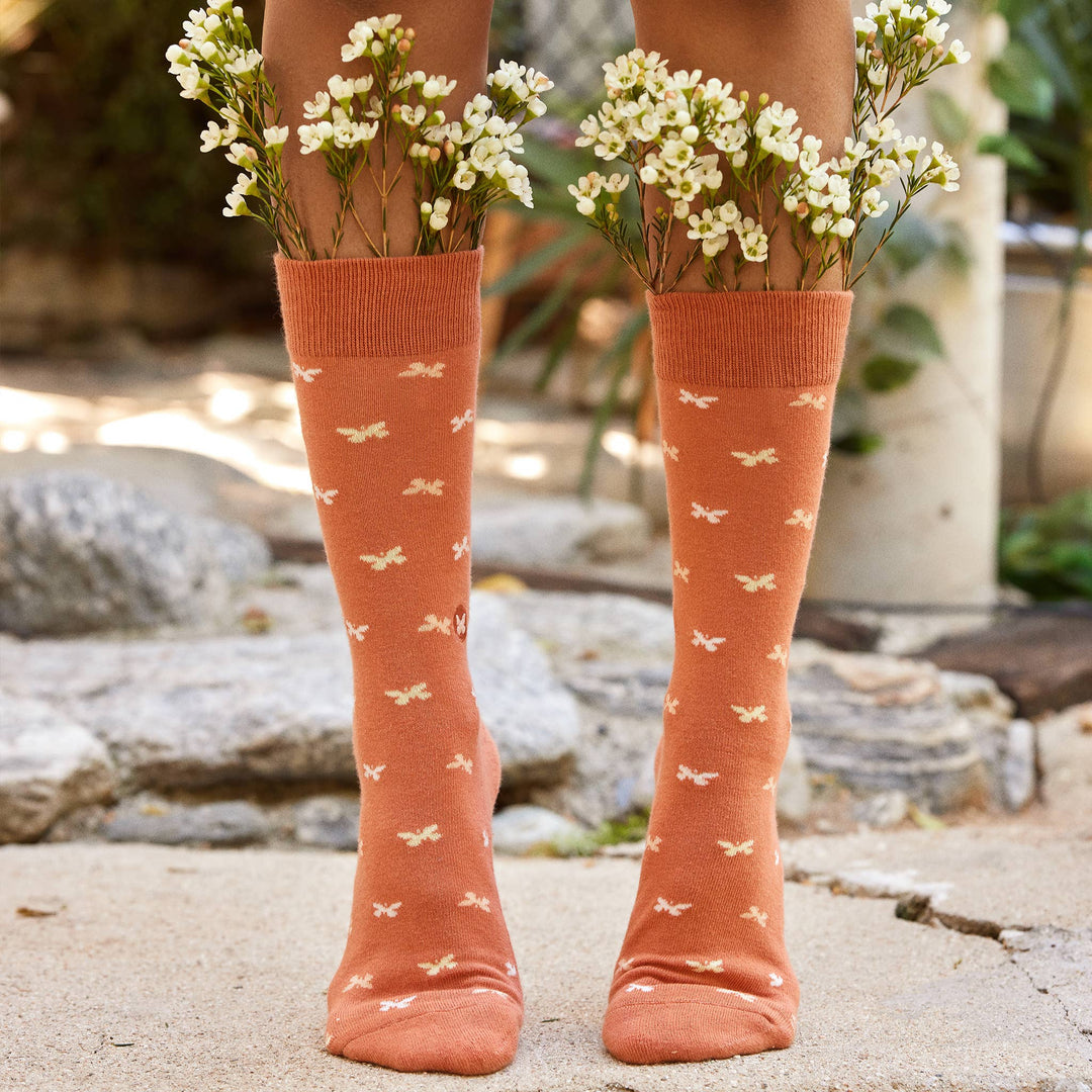 Socks that Stop Violence Against Women (Orange Butterflies)