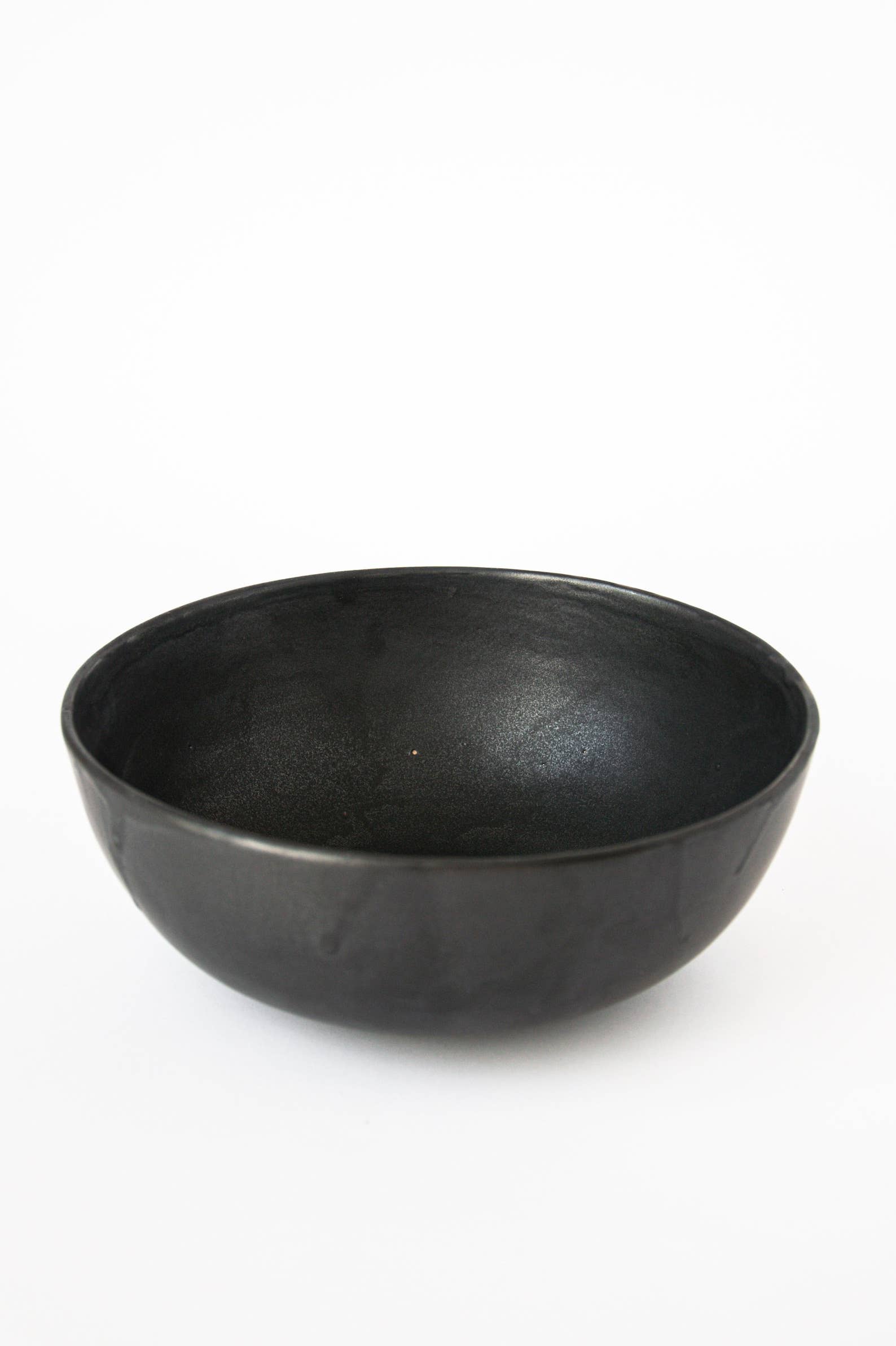 Black Matte Stoneware Salad Serving Bowl